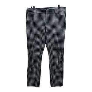 Old Navy Ankle Pants Womens Size 10 Black White Plaid Pixie Gingham Preppy Crop